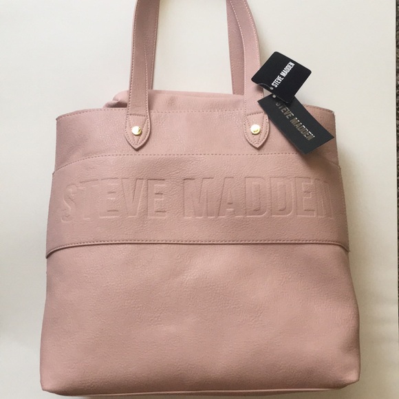 blush leather tote
